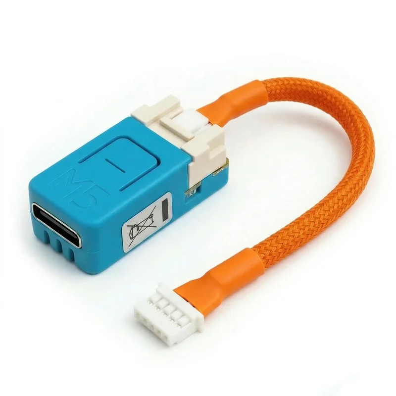 NanoC6 controller with the Grove connector seated at the rear and the free five-pin CN105 connector at the other end of the orange cable