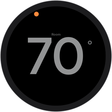The Serin Link glance face: just the room temperature, dim on black
