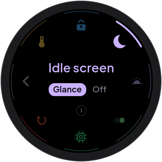 Idle screen options