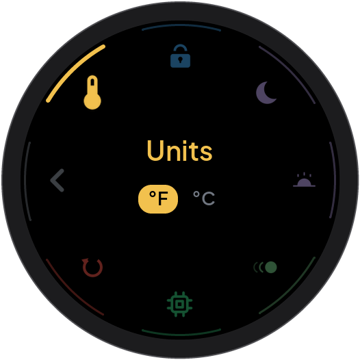 Temperature unit options