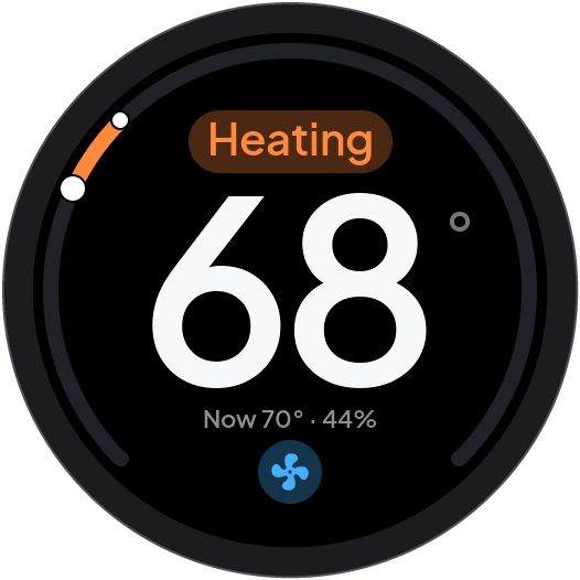 Target temperature changes as the knob turns