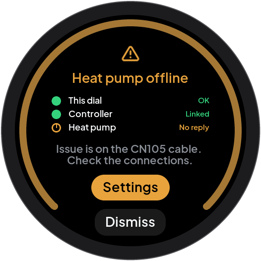 Heat pump communication failure