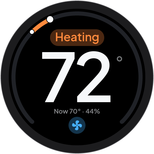 Home screen during heating