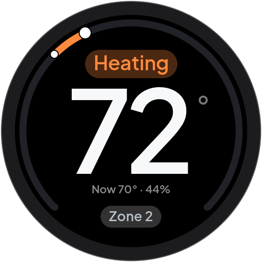 Home screen with a zone name