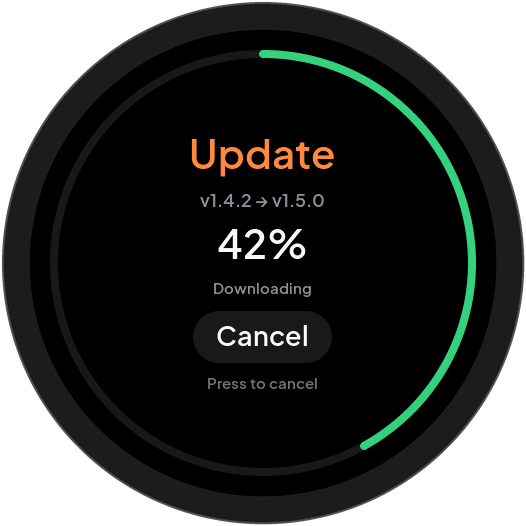 Update download and Cancel control