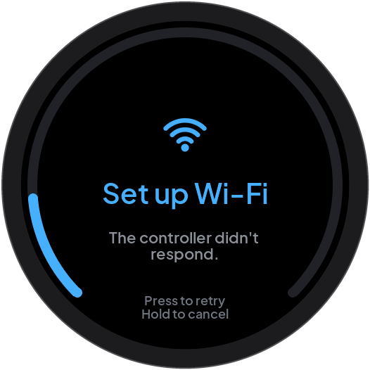 Controller did not respond to Wi-Fi setup