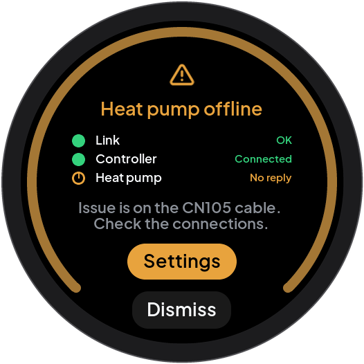 Heat pump communication failure