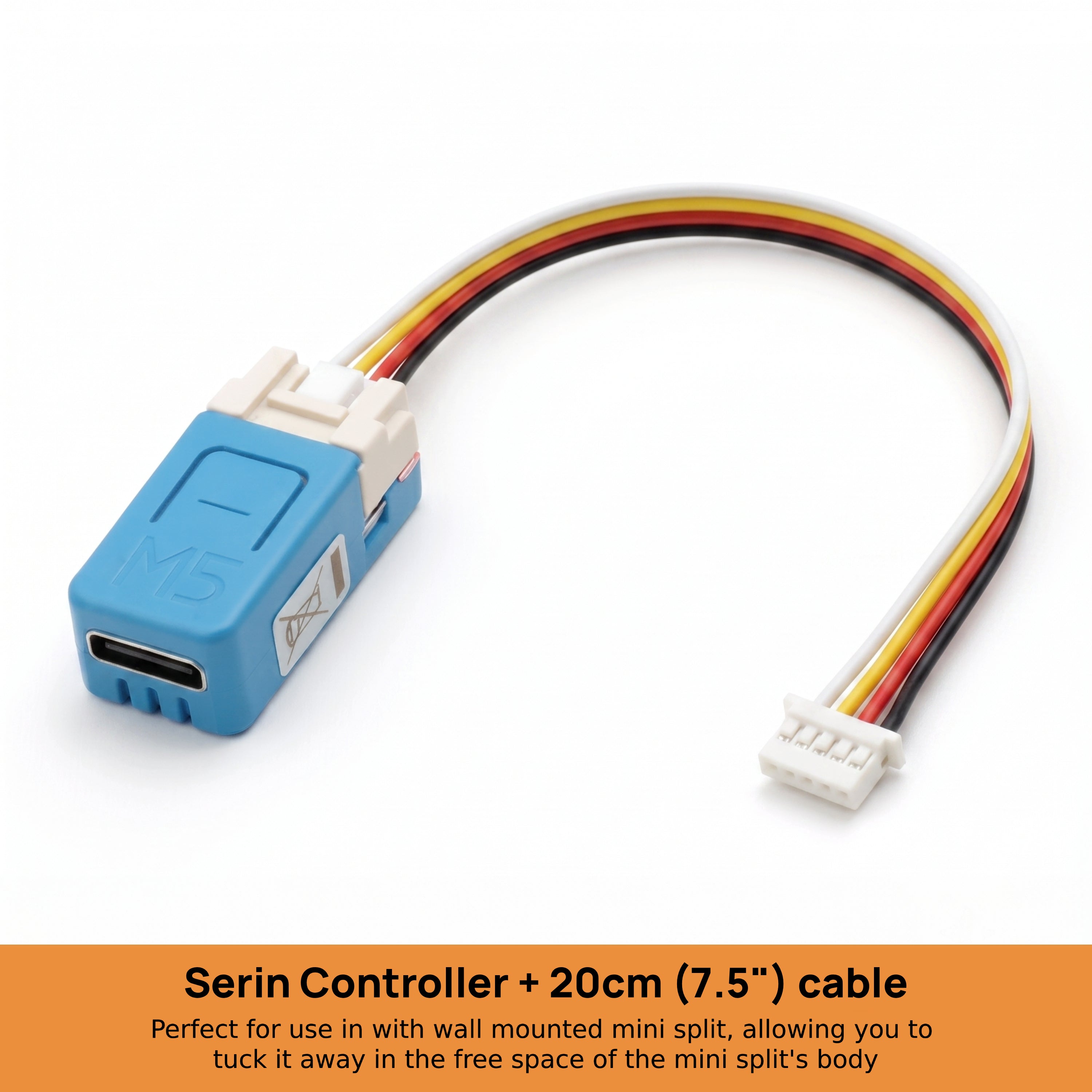 The Serin Controller with the standard 20 cm CN105-to-Grove cable attached, without the braided sleeving.