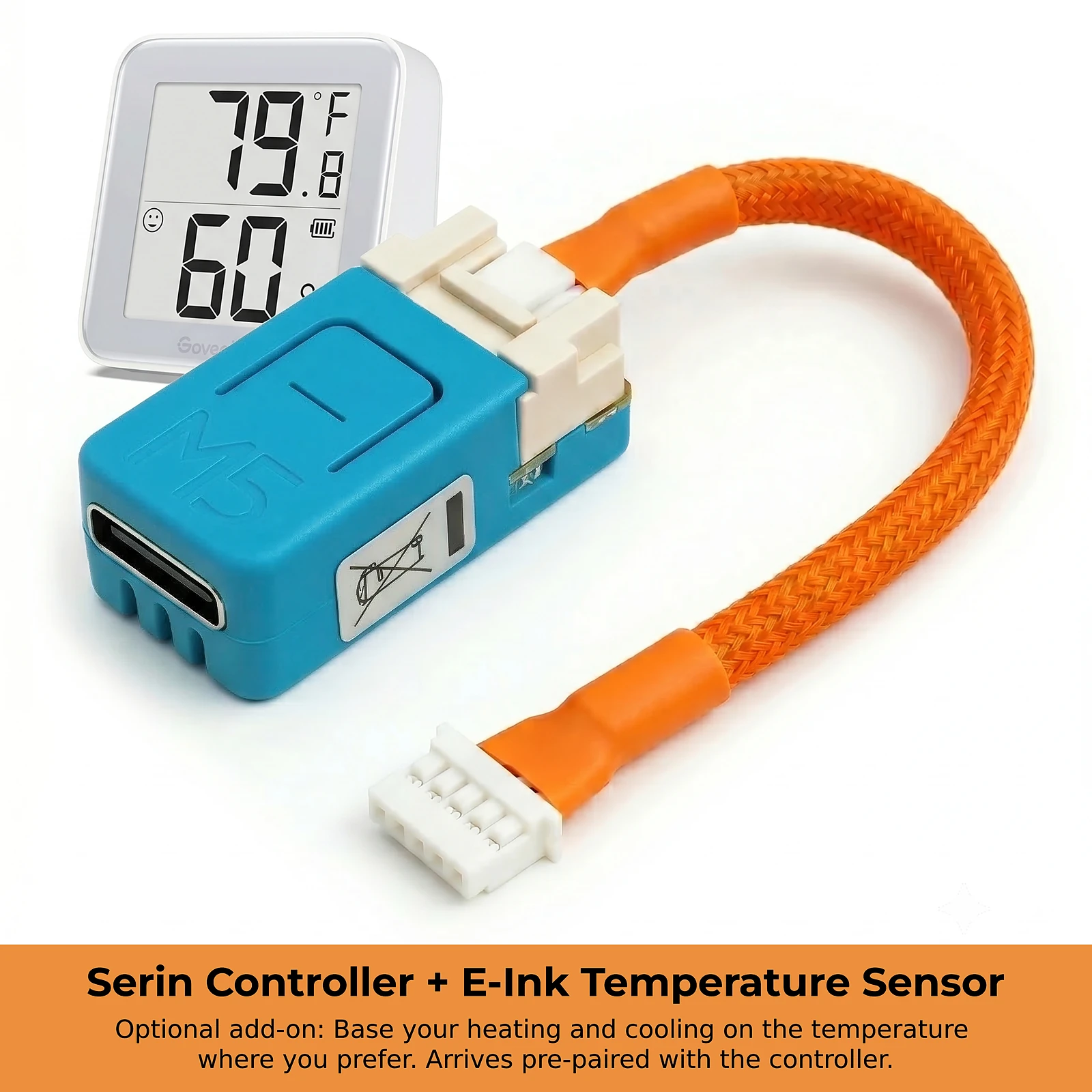The Serin Controller beside the optional wireless room sensor